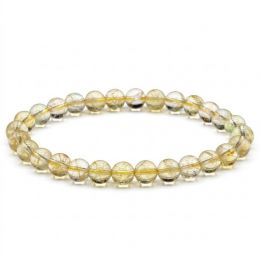 Pulsera 6mm Cuarzo Citrino perlas